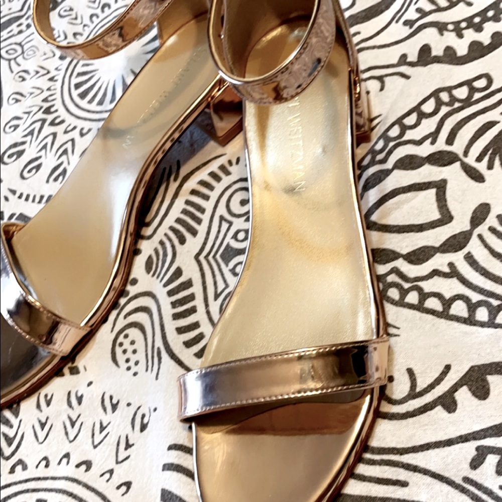 Stuart Weitzman rose gold shoes